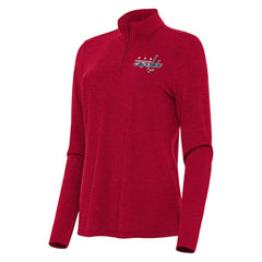 Washington Capitals Antigua Women's Bright Quarter-Zip Top - Heather Red Tops