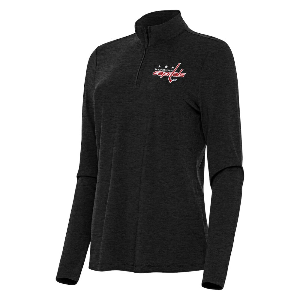 Washington Capitals Antigua Women's Bright Quarter-Zip Top - Heather Black Tops