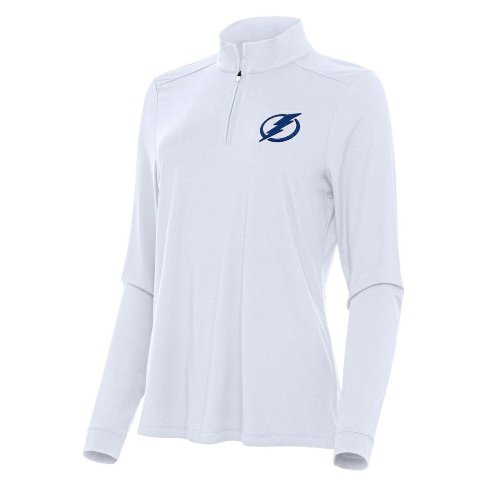 Tampa Bay Lightning Antigua Women's Intent Quarter-Zip Top - White Tops