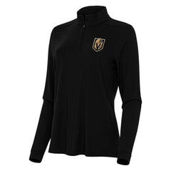 Vegas Golden Knights Antigua Women's Intent Quarter-Zip Top - Black Tops