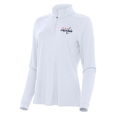 Washington Capitals Antigua Women's Intent Quarter-Zip Top - White Tops
