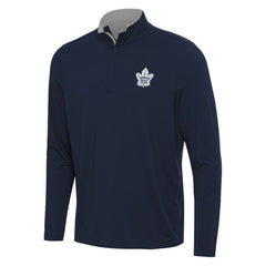 Toronto Maple Leafs Antigua Content Quarter-Zip Pullover Top - Navy/Gray Pullover