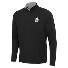 Toronto Maple Leafs Antigua Content Quarter-Zip Pullover Top - Black/Gray Pullover