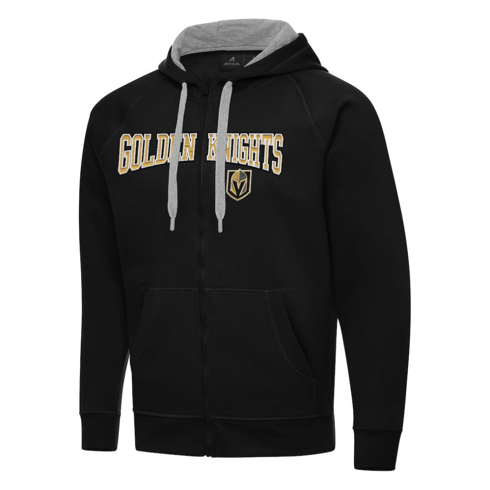 Vegas Golden Knights Antigua Big & Tall Victory Full-Zip Hoodie - Black Hoodies