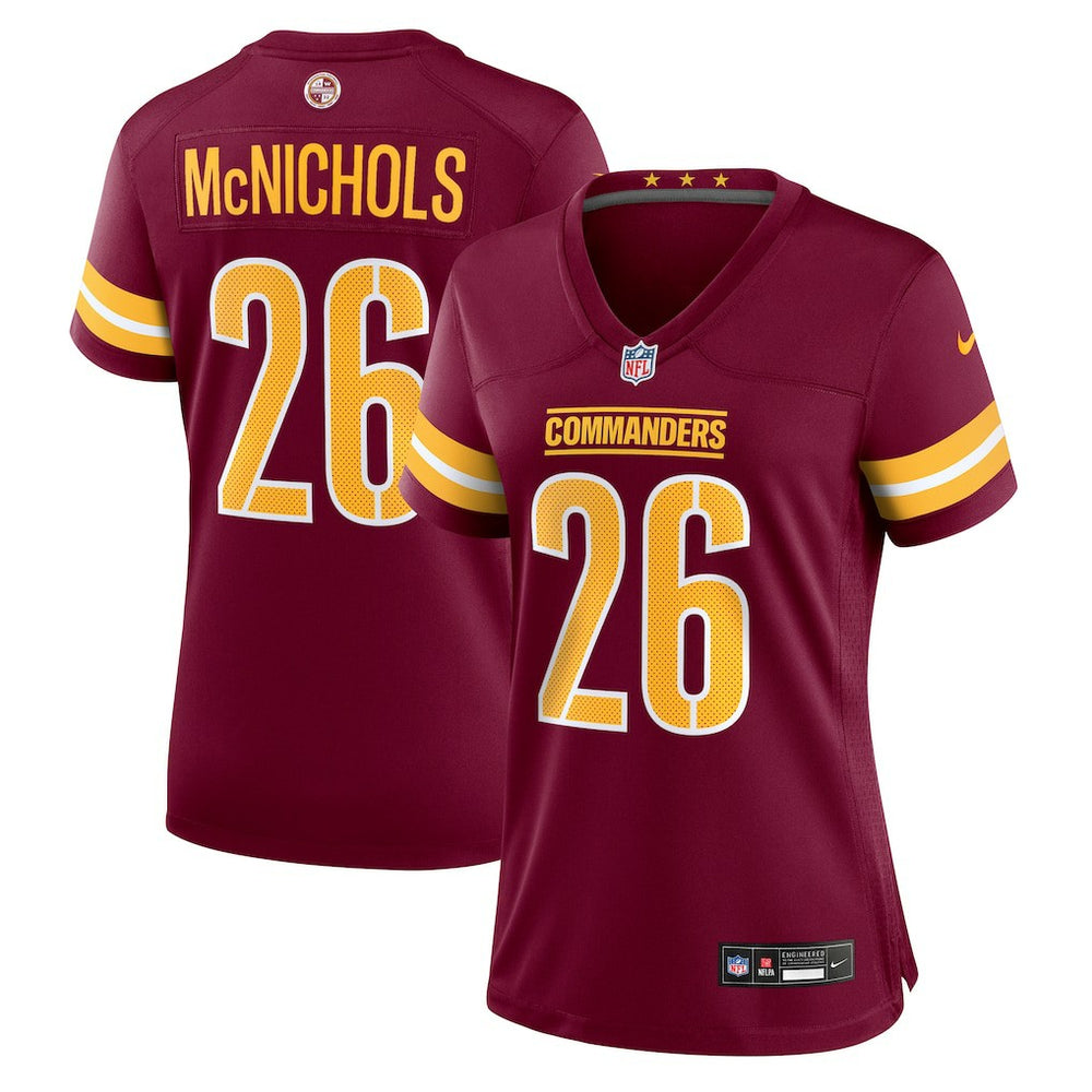 Jeremy McNichols Washington Commanders Women's Team Game Jersey - Burgundy on sale