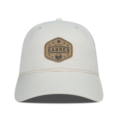 Buffalo Sabres Men's Levelwear Faux Leather Patch Unstructured Adjustable Hat - Cream Hats