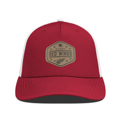 Detroit Red Wings Men's Levelwear Faux Leather Patch Structured Adjustable Hat - Red Hats