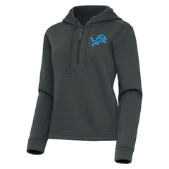 Detroit Lions Antigua Women's Contemporary Quarter-Zip Hoodie - Pewter sale