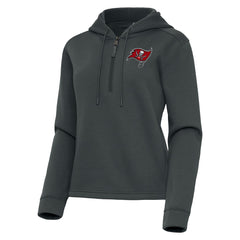 Tampa Bay Buccaneers Antigua Women's Contemporary Quarter-Zip Hoodie - Pewter discount