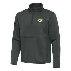Green Bay Packers Antigua Twist Quarter-Zip Pullover Jacket - Pewter on sale