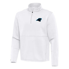 Carolina Panthers Antigua Twist Quarter-Zip Pullover Jacket - White cheap