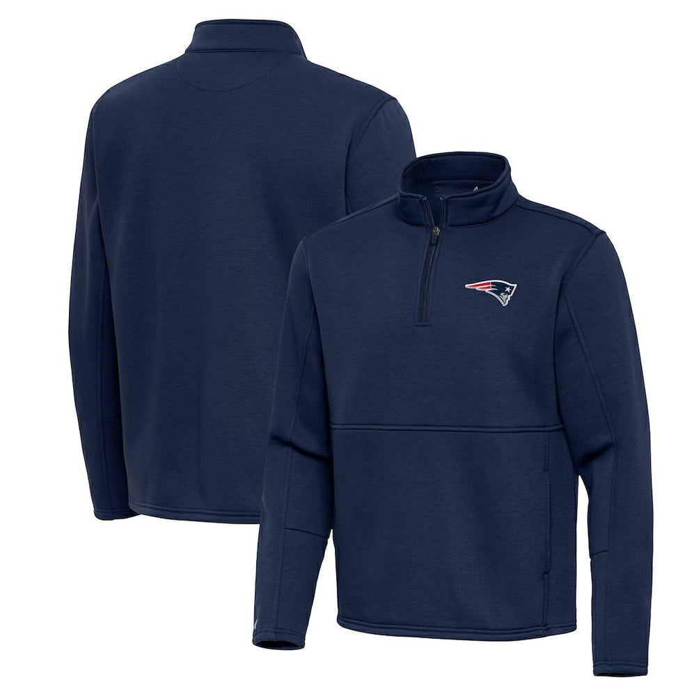 New England Patriots Antigua Twist Quarter-Zip Pullover Jacket - Navy for sale