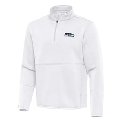 Seattle Seahawks Antigua Twist Quarter-Zip Pullover Jacket - White for sale