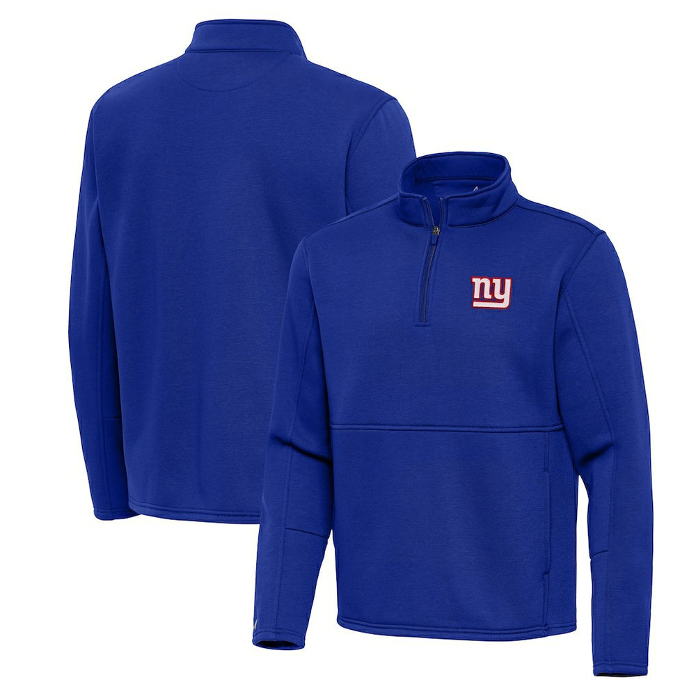 New York Giants Antigua Twist Quarter-Zip Pullover Jacket - Royal on sale