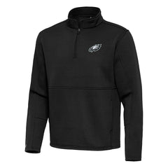 Philadelphia Eagles Antigua Twist Quarter-Zip Pullover Jacket - Black on sale