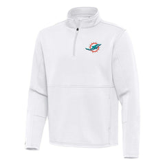 Miami Dolphins Antigua Twist Quarter-Zip Pullover Jacket - White sale
