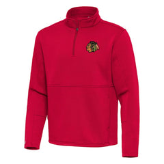 Chicago Blackhawks Antigua Twist Quarter-Zip Pullover Jacket - Red Pullover