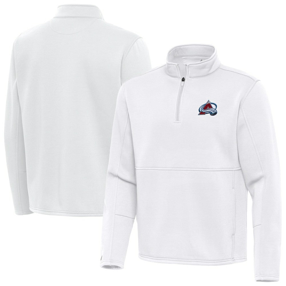 Colorado Avalanche Antigua Twist Quarter-Zip Pullover Jacket - White Pullover