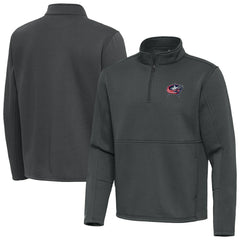 Columbus Blue Jackets Antigua Twist Quarter-Zip Pullover Jacket - Silver Pullover