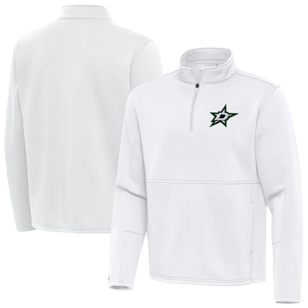 Dallas Stars Antigua Twist Quarter-Zip Pullover Jacket - White Pullover