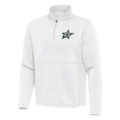 Dallas Stars Antigua Twist Quarter-Zip Pullover Jacket - White Pullover