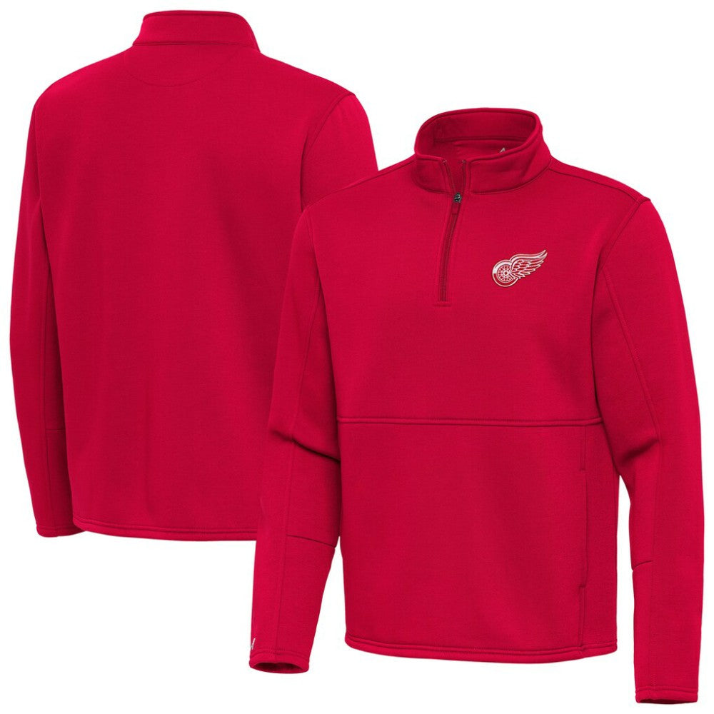 Detroit Red Wings Antigua Twist Quarter-Zip Pullover Jacket - Red Pullover
