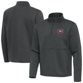 Montreal Canadiens Antigua Twist Quarter-Zip Pullover Jacket - Pewter Pullover