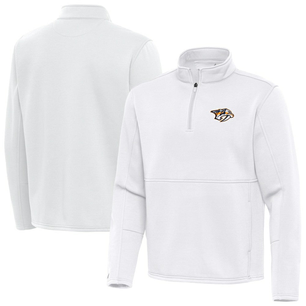 Nashville Predators Antigua Twist Quarter-Zip Pullover Jacket - White Pullover