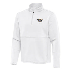 Nashville Predators Antigua Twist Quarter-Zip Pullover Jacket - White Pullover