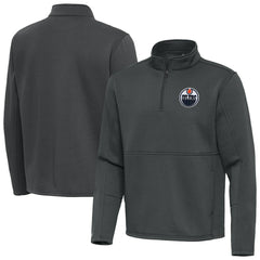 Edmonton Oilers Antigua Twist Quarter-Zip Pullover Jacket - Pewter Pullover