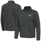 Nashville Predators Antigua Twist Quarter-Zip Pullover Jacket - Pewter Pullover