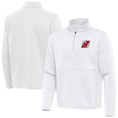 New Jersey Devils Antigua Twist Quarter-Zip Pullover Jacket - White Jerseys