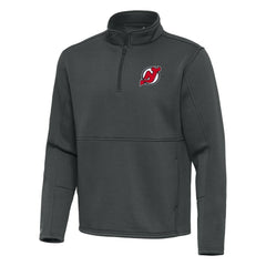 New Jersey Devils Antigua Twist Quarter-Zip Pullover Jacket - Pewter Jerseys