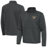 Pittsburgh Penguins Antigua Twist Quarter-Zip Pullover Jacket - Pewter Pullover