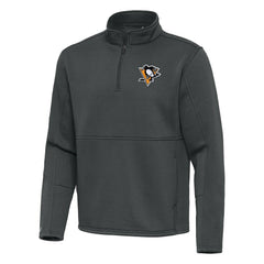 Pittsburgh Penguins Antigua Twist Quarter-Zip Pullover Jacket - Pewter Pullover