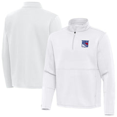 New York Rangers Antigua Twist Quarter-Zip Pullover Jacket - White Pullover