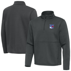 New York Rangers Antigua Twist Quarter-Zip Pullover Jacket - Pewter Pullover