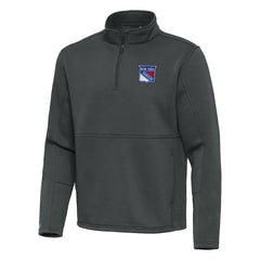 New York Rangers Antigua Twist Quarter-Zip Pullover Jacket - Pewter Pullover