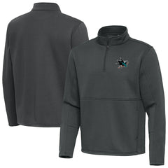 San Jose Sharks Antigua Twist Quarter-Zip Pullover Jacket - Pewter Pullover