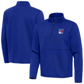 New York Rangers Antigua Twist Quarter-Zip Pullover Jacket - Blue Pullover