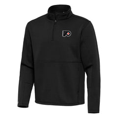 Philadelphia Flyers Antigua Twist Quarter-Zip Pullover Jacket - Black Pullover