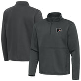Philadelphia Flyers Antigua Twist Quarter-Zip Pullover Jacket - Pewter Pullover