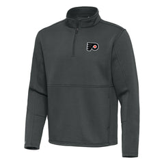 Philadelphia Flyers Antigua Twist Quarter-Zip Pullover Jacket - Pewter Pullover