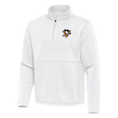 Pittsburgh Penguins Antigua Twist Quarter-Zip Pullover Jacket - White Pullover