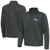 Vancouver Canucks Antigua Twist Quarter-Zip Pullover Jacket - Pewter Pullover