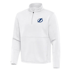 Tampa Bay Lightning Antigua Twist Quarter-Zip Pullover Jacket - White Pullover