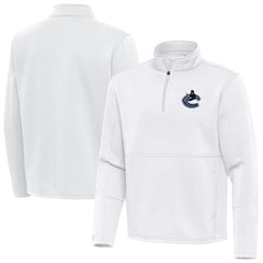 Vancouver Canucks Antigua Twist Quarter-Zip Pullover Jacket - White Pullover