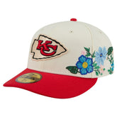 Kansas City Chiefs New Era Tonal Floral 59FIFTY Fitted Hat - Cream/Red cheap