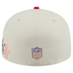 Kansas City Chiefs New Era Tonal Floral 59FIFTY Fitted Hat - Cream/Red cheap
