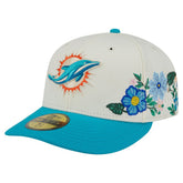 Miami Dolphins New Era Tonal Floral 59FIFTY Fitted Hat - Cream/Aqua online